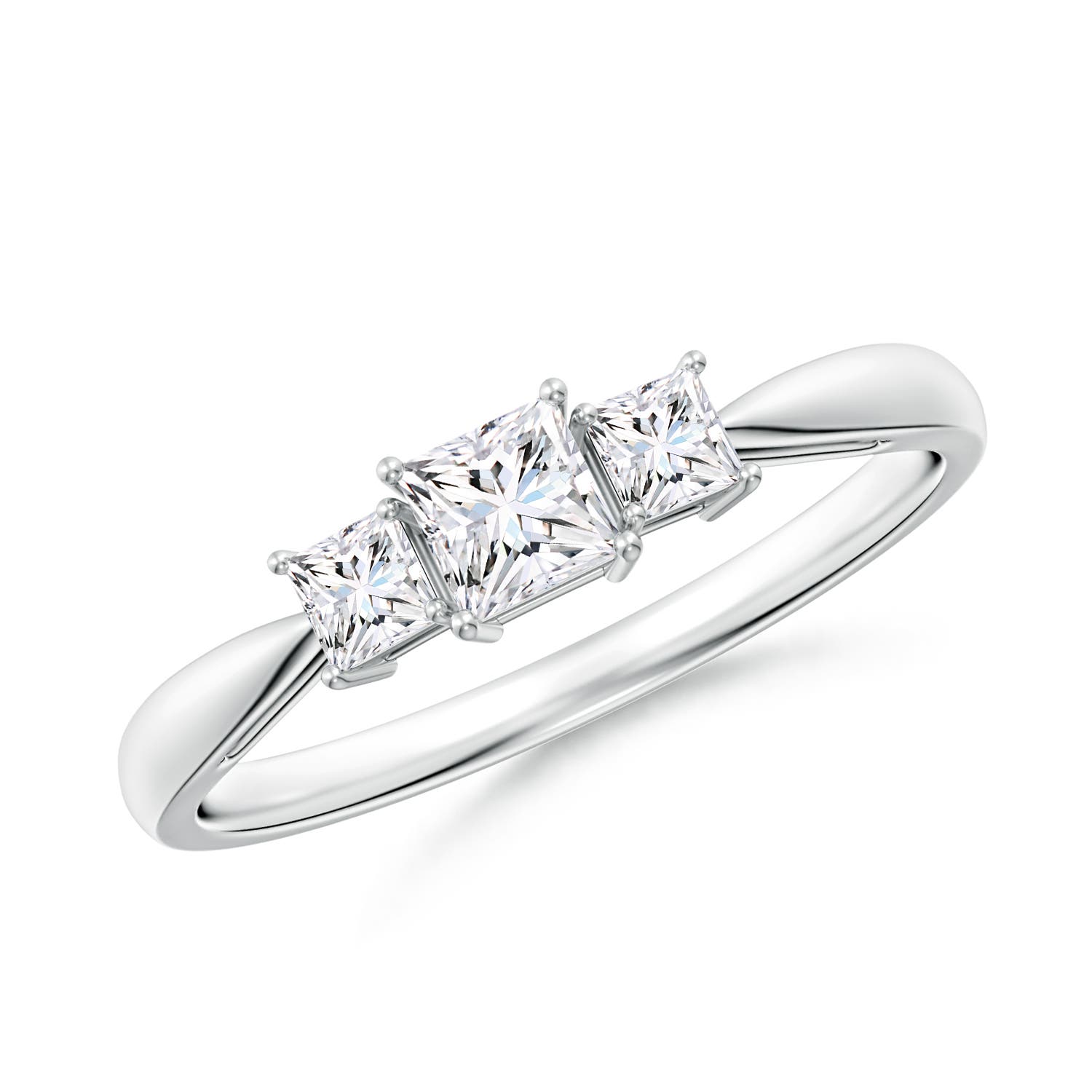 Three Stone Princess-Cut Diamond Ring