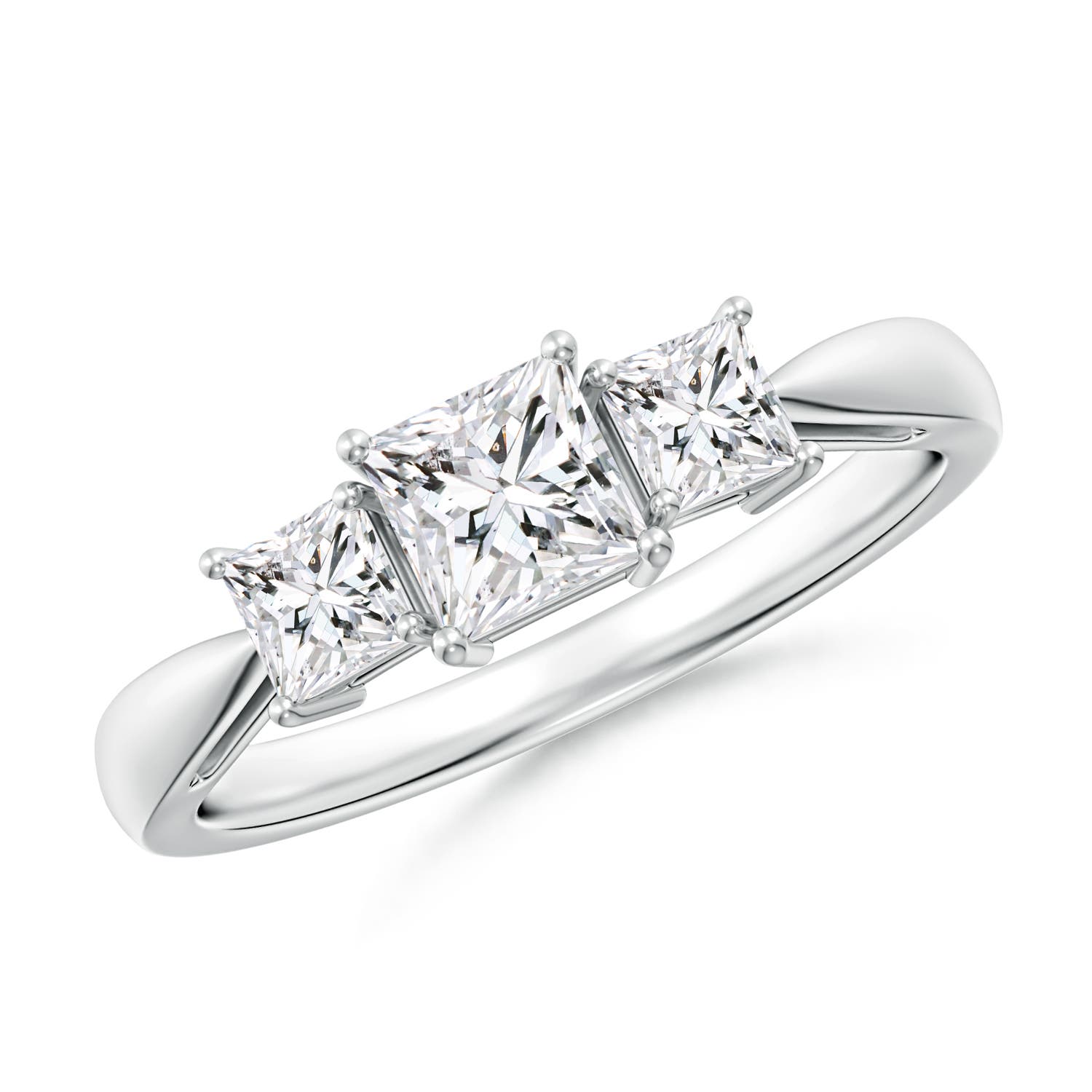 Three Stone Princess-Cut Diamond Ring