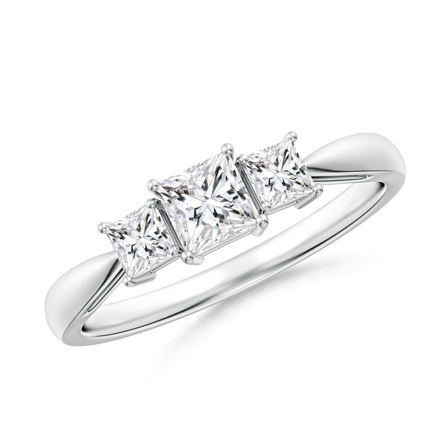 Three Stone Princess-Cut Diamond Ring