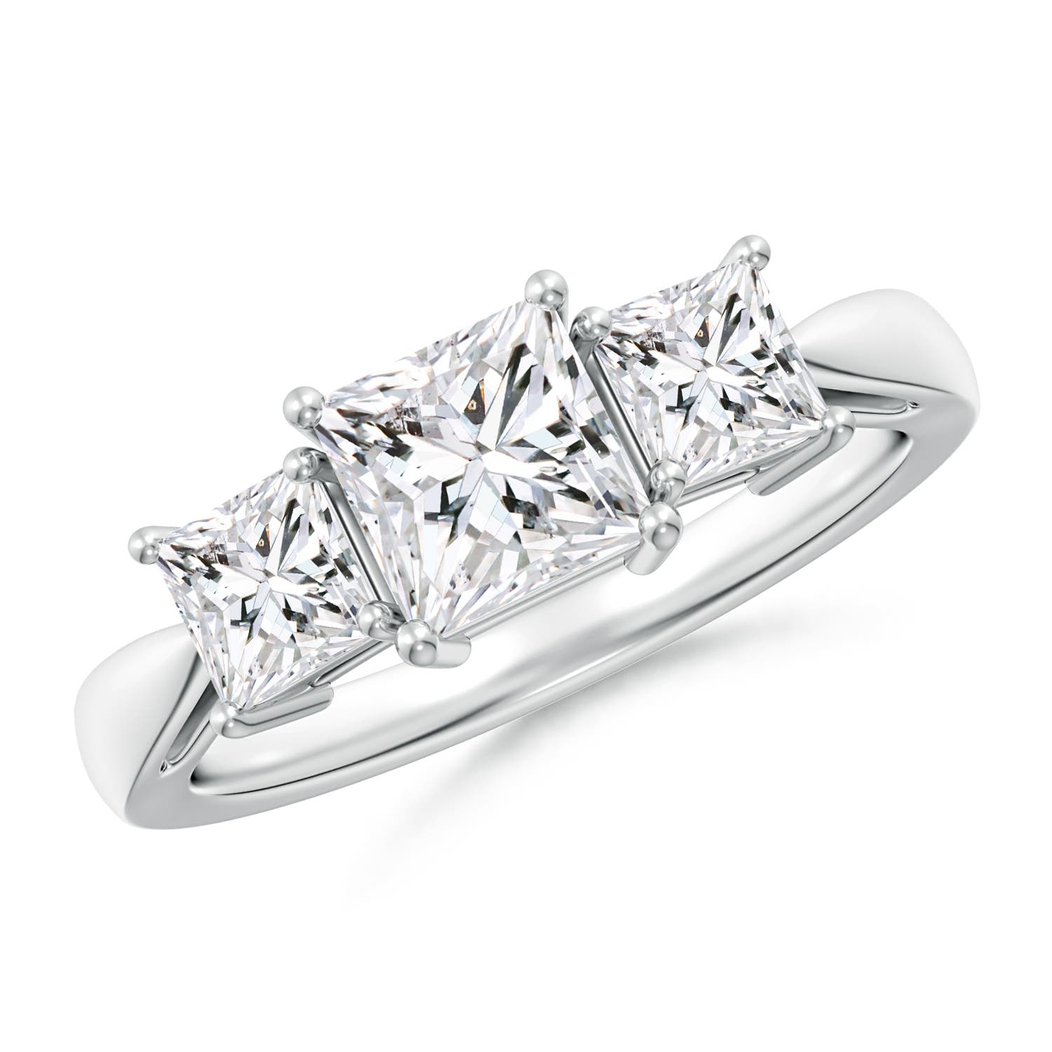 Three Stone Princess-Cut Diamond Ring