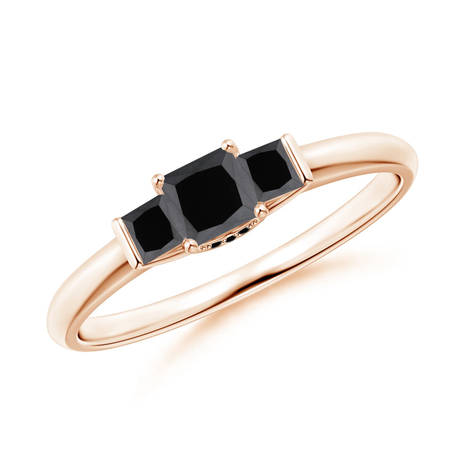 Classic Princess-Cut Enhanced Black Diamond Engagement Ring
