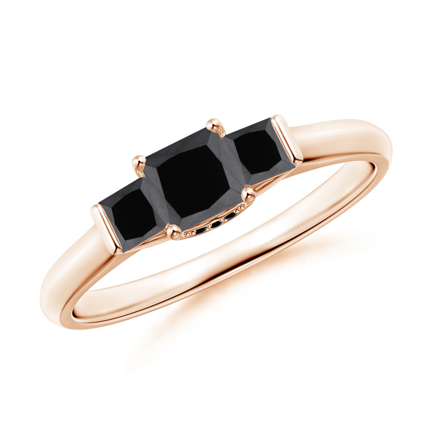 Classic Princess-Cut Enhanced Black Diamond Engagement Ring