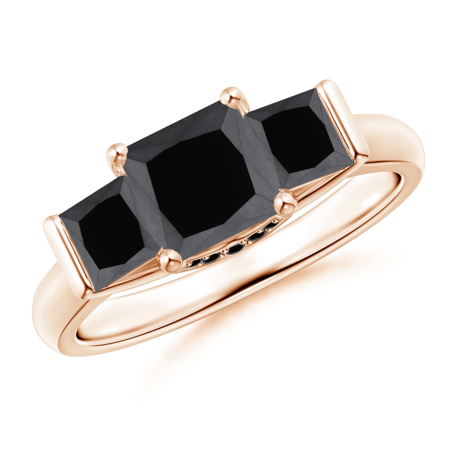 Classic Princess-Cut Enhanced Black Diamond Engagement Ring