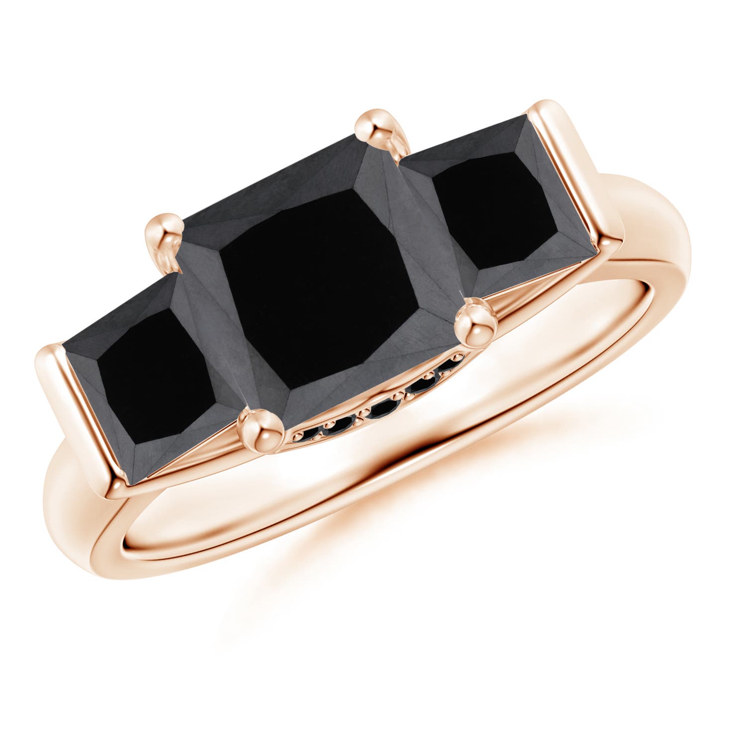 Classic Princess-Cut Enhanced Black Diamond Engagement Ring