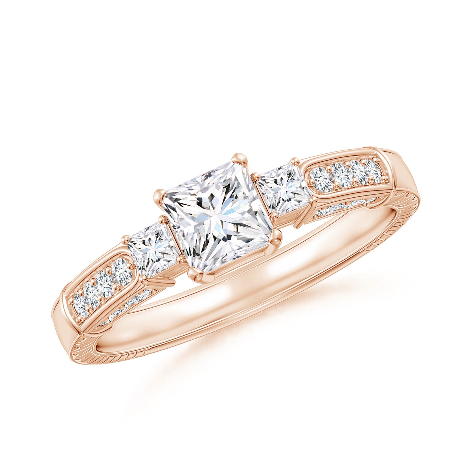 Princess-Cut Diamond Three Stone Ring