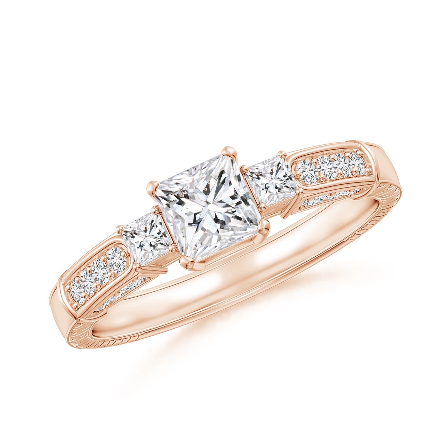 Princess-Cut Diamond Three Stone Ring