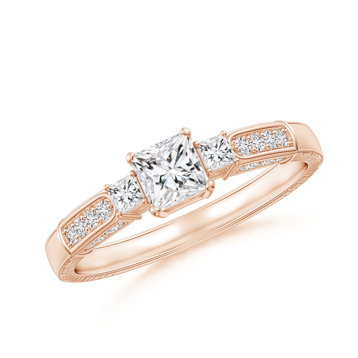 Princess-Cut Diamond Three Stone Ring
