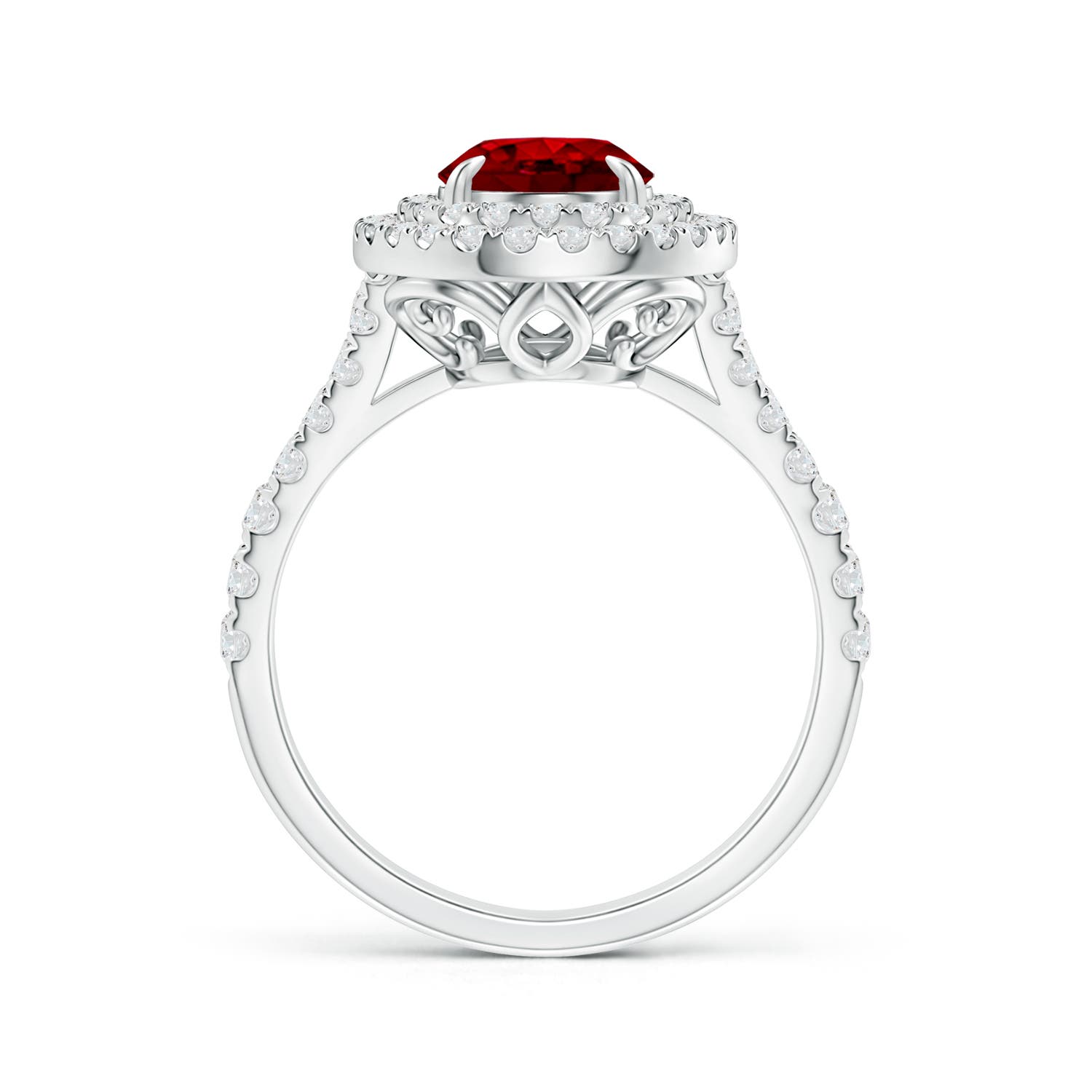 oval ruby halo ring