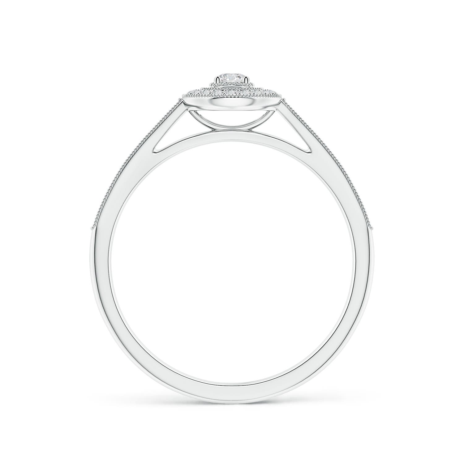 ANGARA Natural Diamond Halo Ring with Milgrain in Detailing in Silver (2.5mm) - Picture 19 of 29