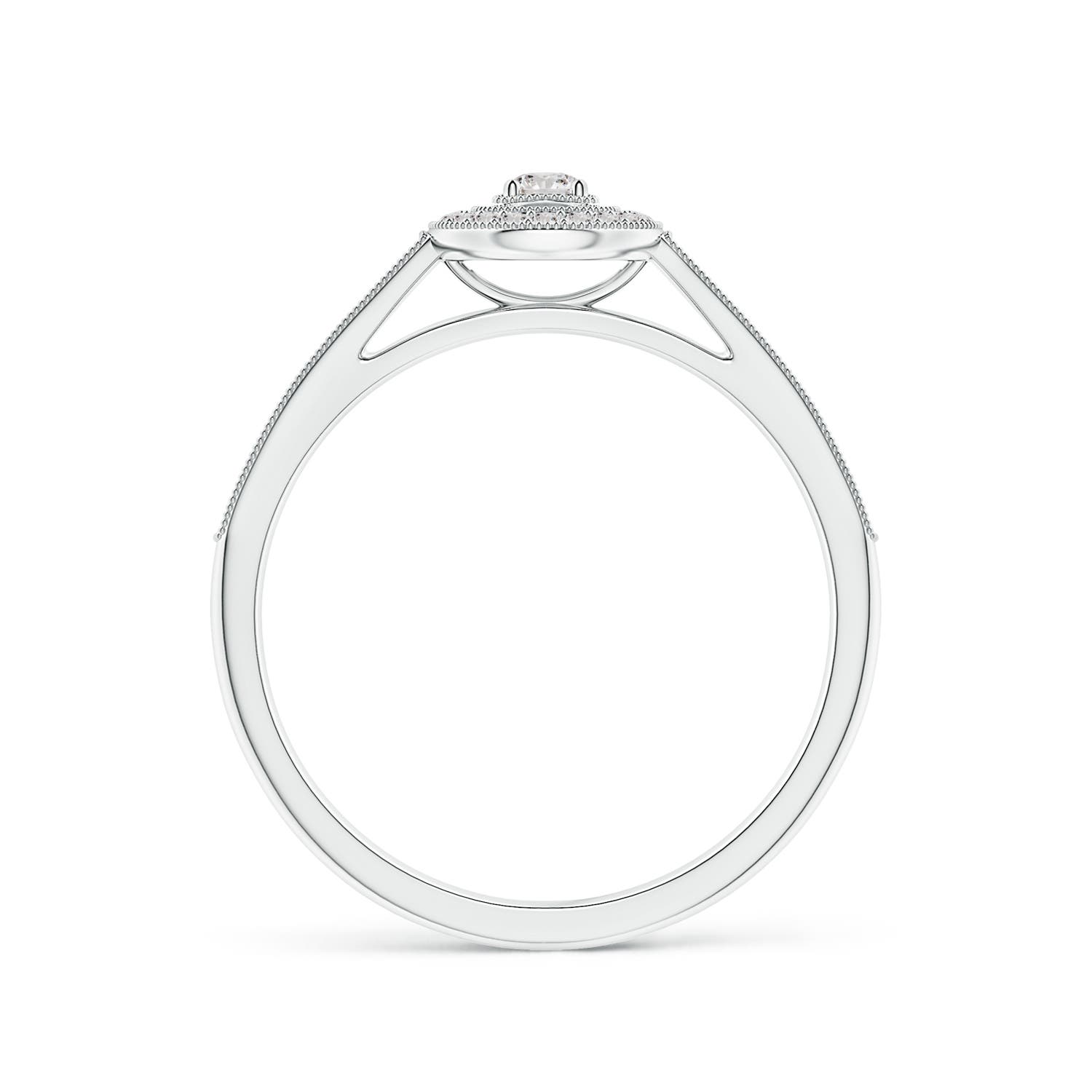 ANGARA Natural Diamond Halo Ring with Milgrain in Detailing in Silver (2.5mm) - Picture 13 of 29