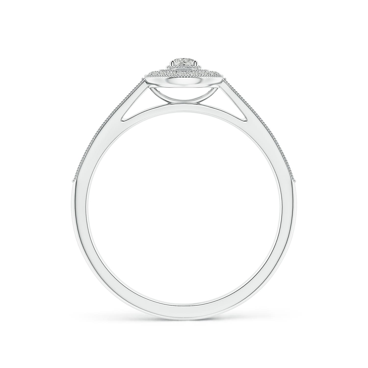 ANGARA Natural Diamond Halo Ring with Milgrain in Detailing in Silver (2.5mm) - Picture 7 of 29