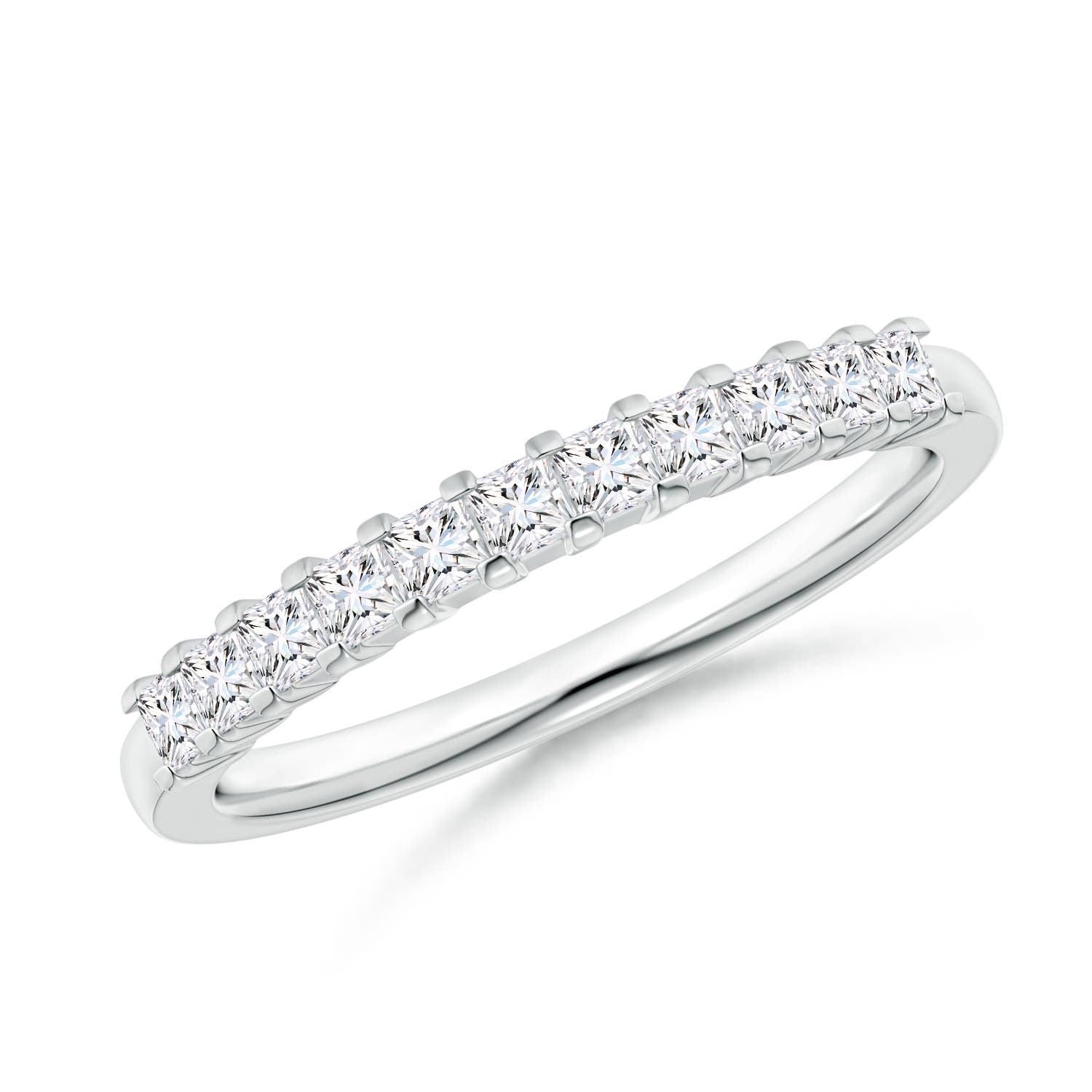 Princess Diamond Semi Eternity Classic Wedding Band