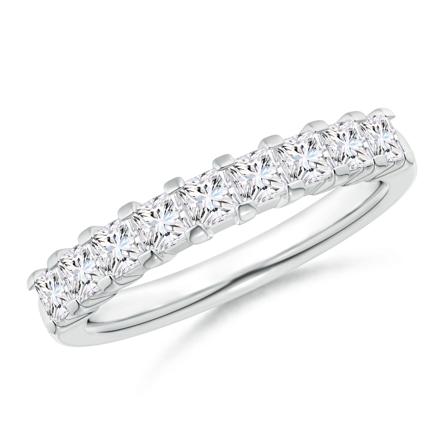 Princess Diamond Semi Eternity Classic Wedding Band