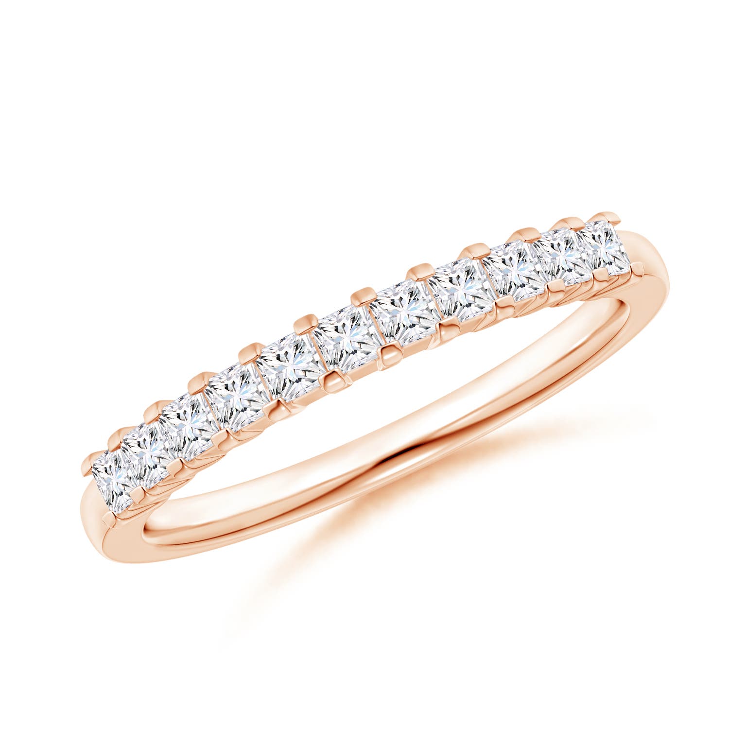 Princess Diamond Semi Eternity Classic Wedding Band
