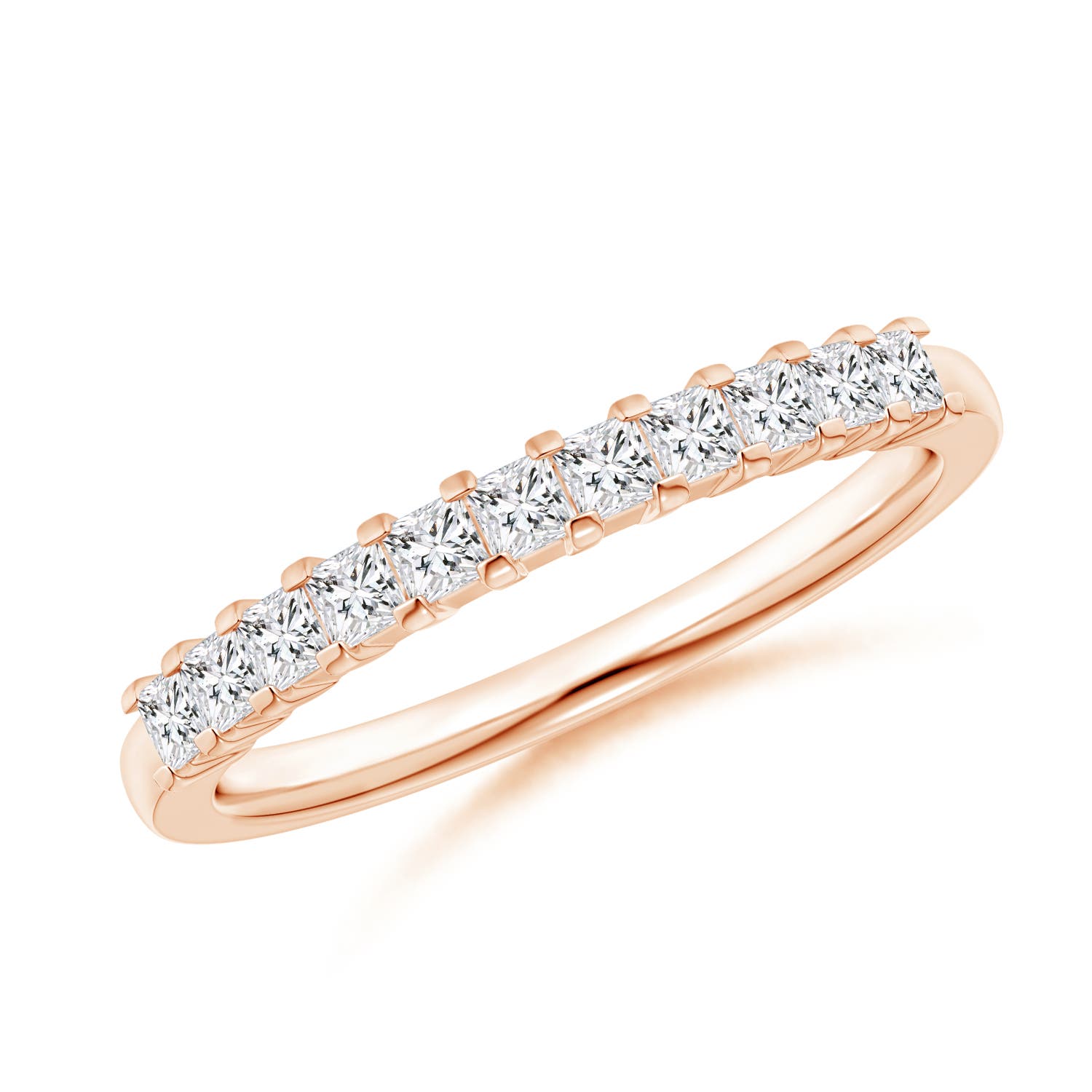 Princess Diamond Semi Eternity Classic Wedding Band