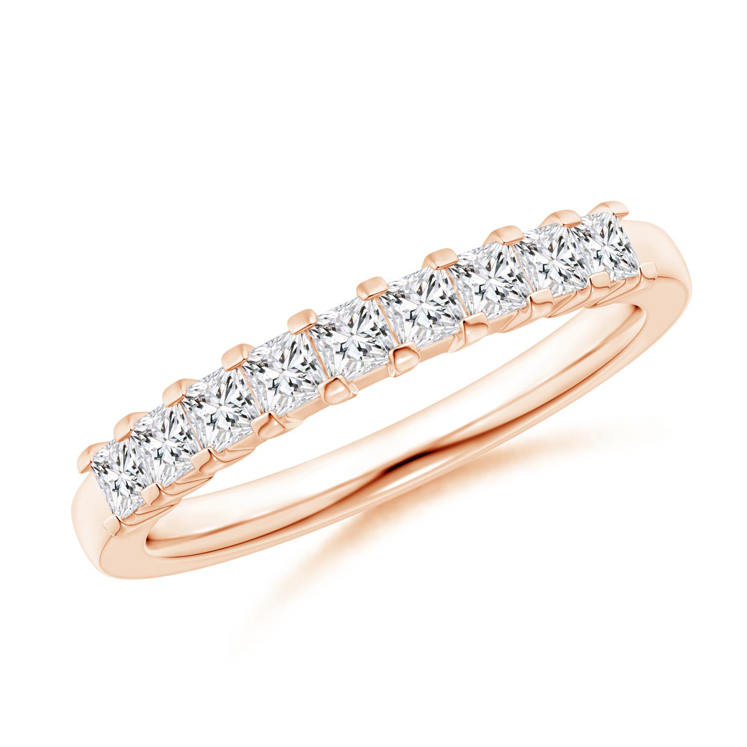 Princess Diamond Semi Eternity Classic Wedding Band