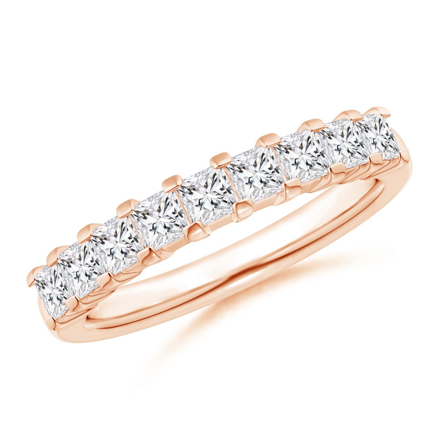 Princess Diamond Semi Eternity Classic Wedding Band