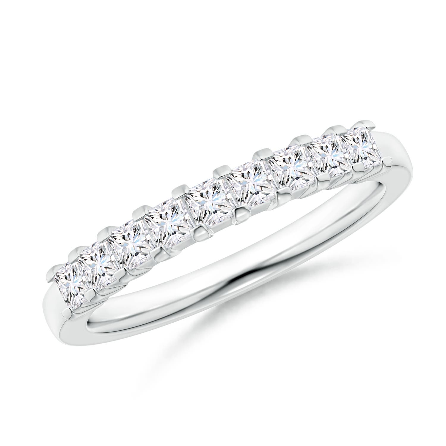 Princess Diamond Semi Eternity Classic Wedding Band