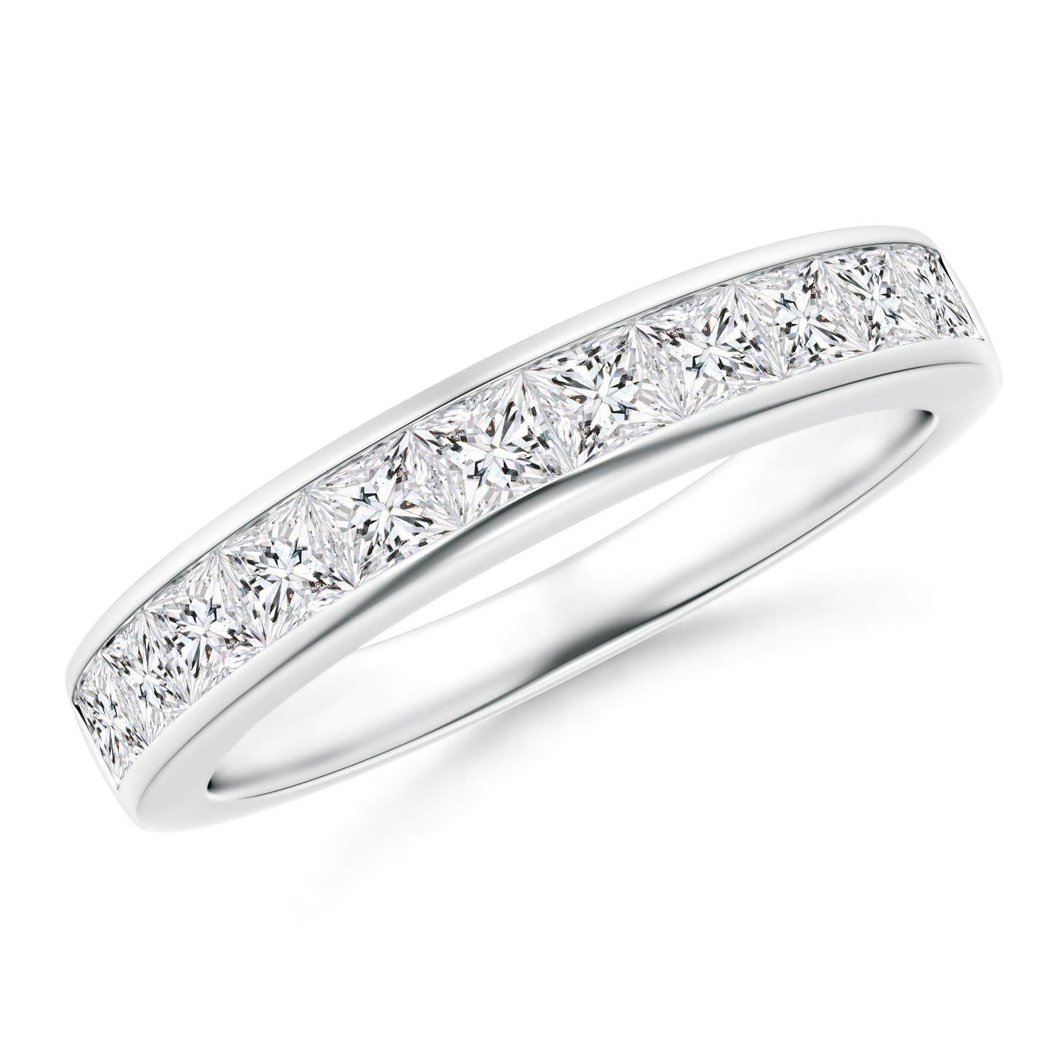 Eleven Stone Channel-Set Princess Diamond Wedding Band