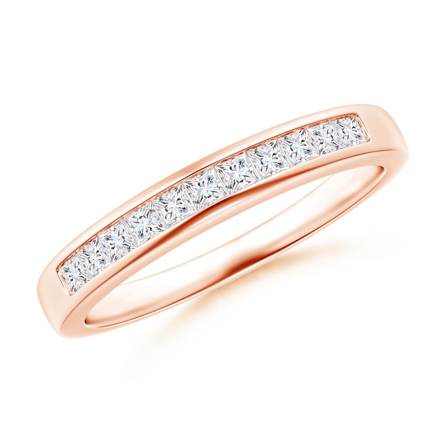Eleven Stone Channel-Set Princess Diamond Wedding Band
