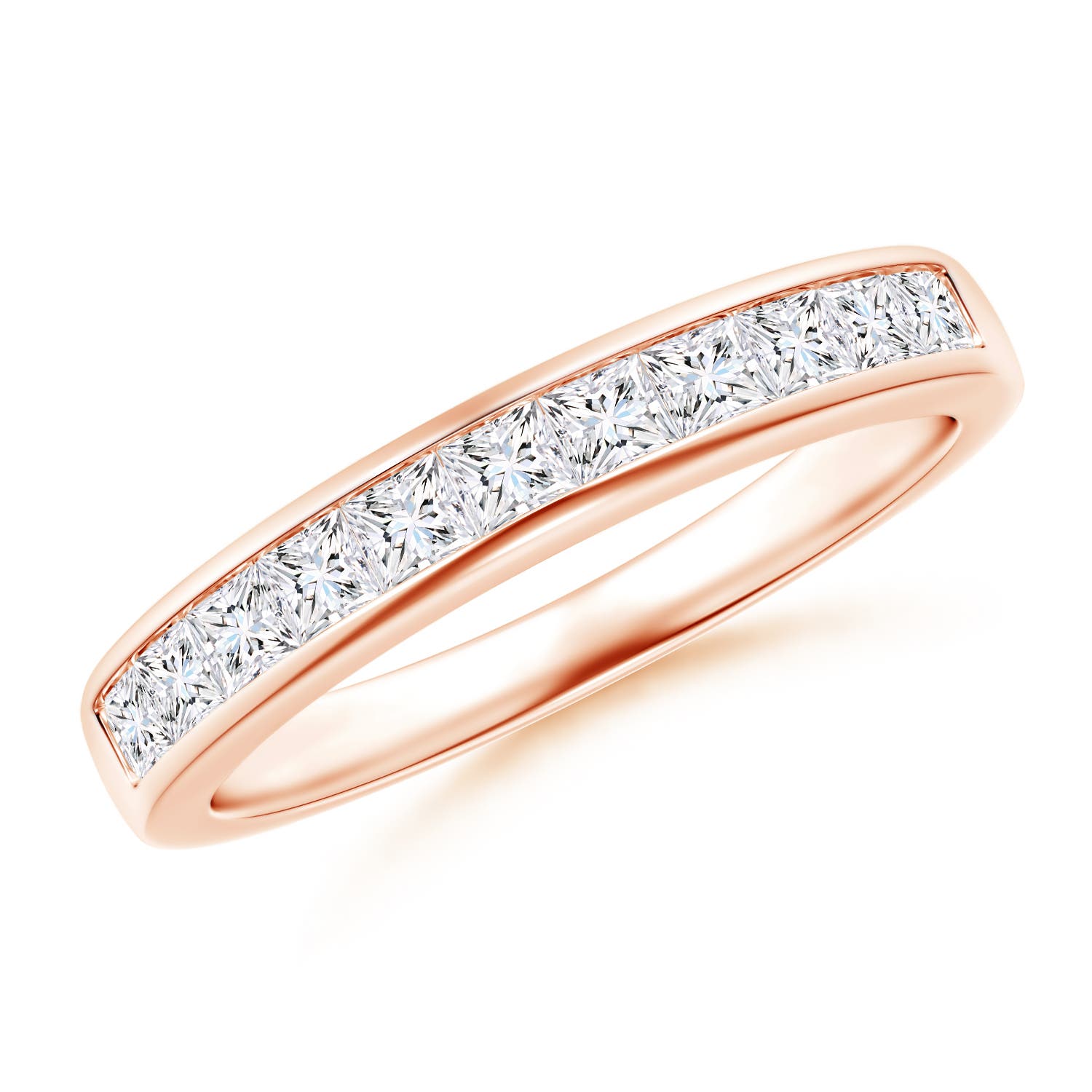 Eleven Stone Channel-Set Princess Diamond Wedding Band