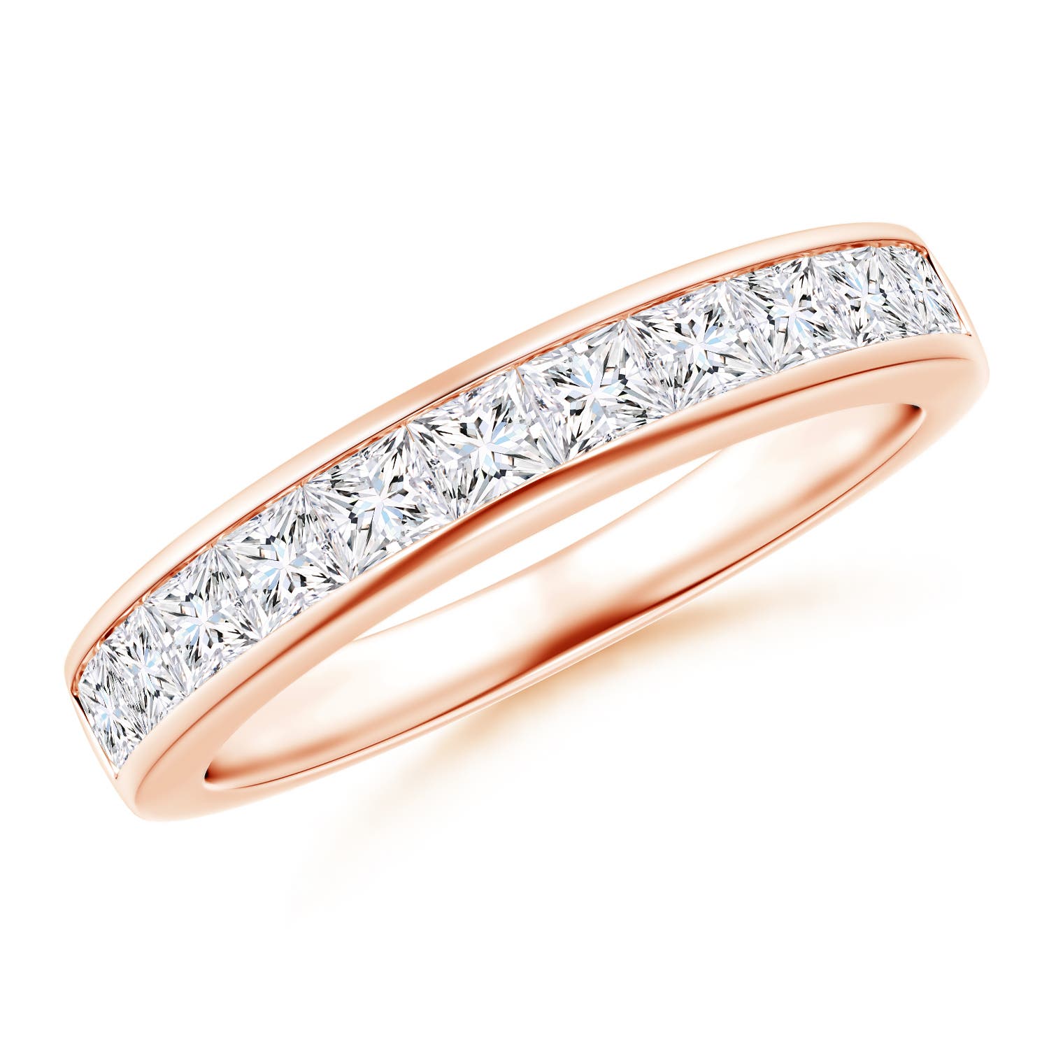 Eleven Stone Channel-Set Princess Diamond Wedding Band