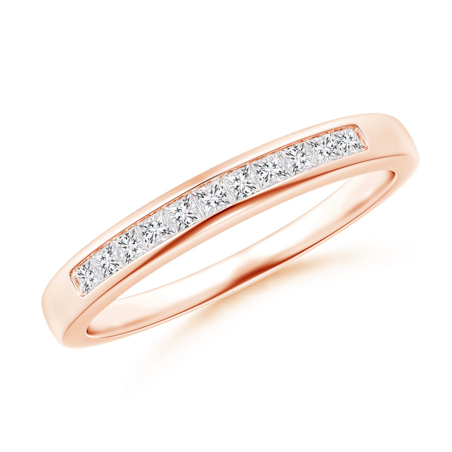 Eleven Stone Channel-Set Princess Diamond Wedding Band