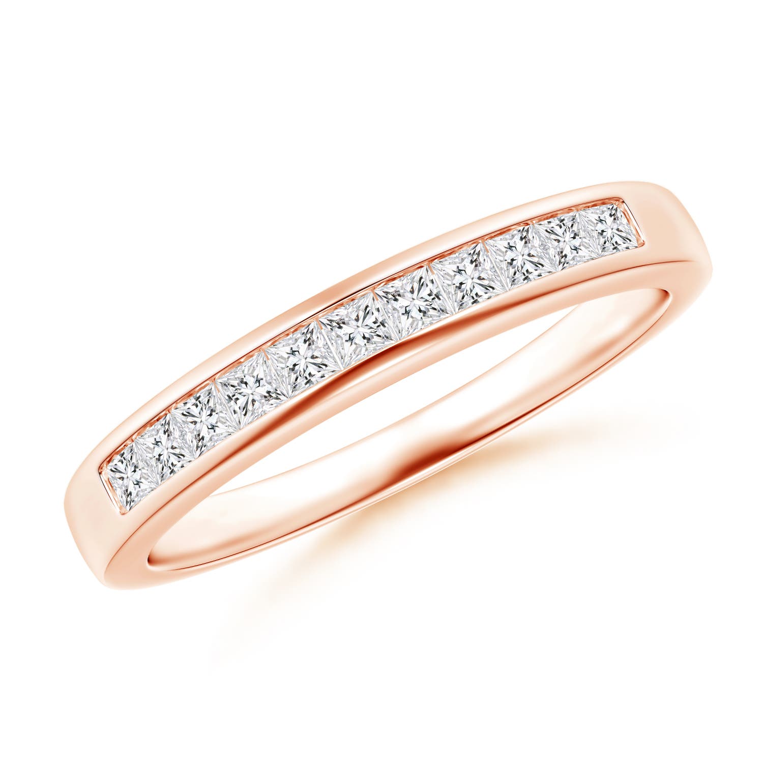 Eleven Stone Channel-Set Princess Diamond Wedding Band