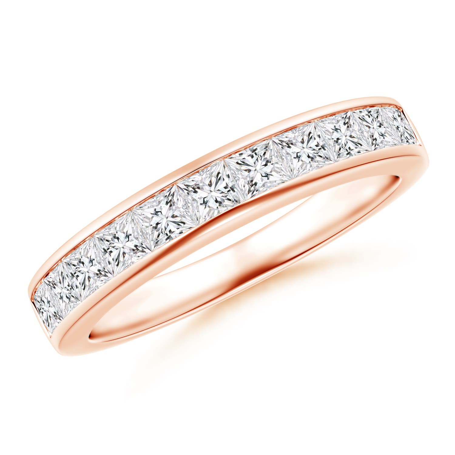 Eleven Stone Channel-Set Princess Diamond Wedding Band