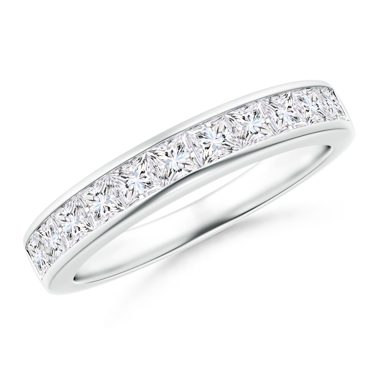 Eleven Stone Channel-Set Princess Diamond Wedding Band