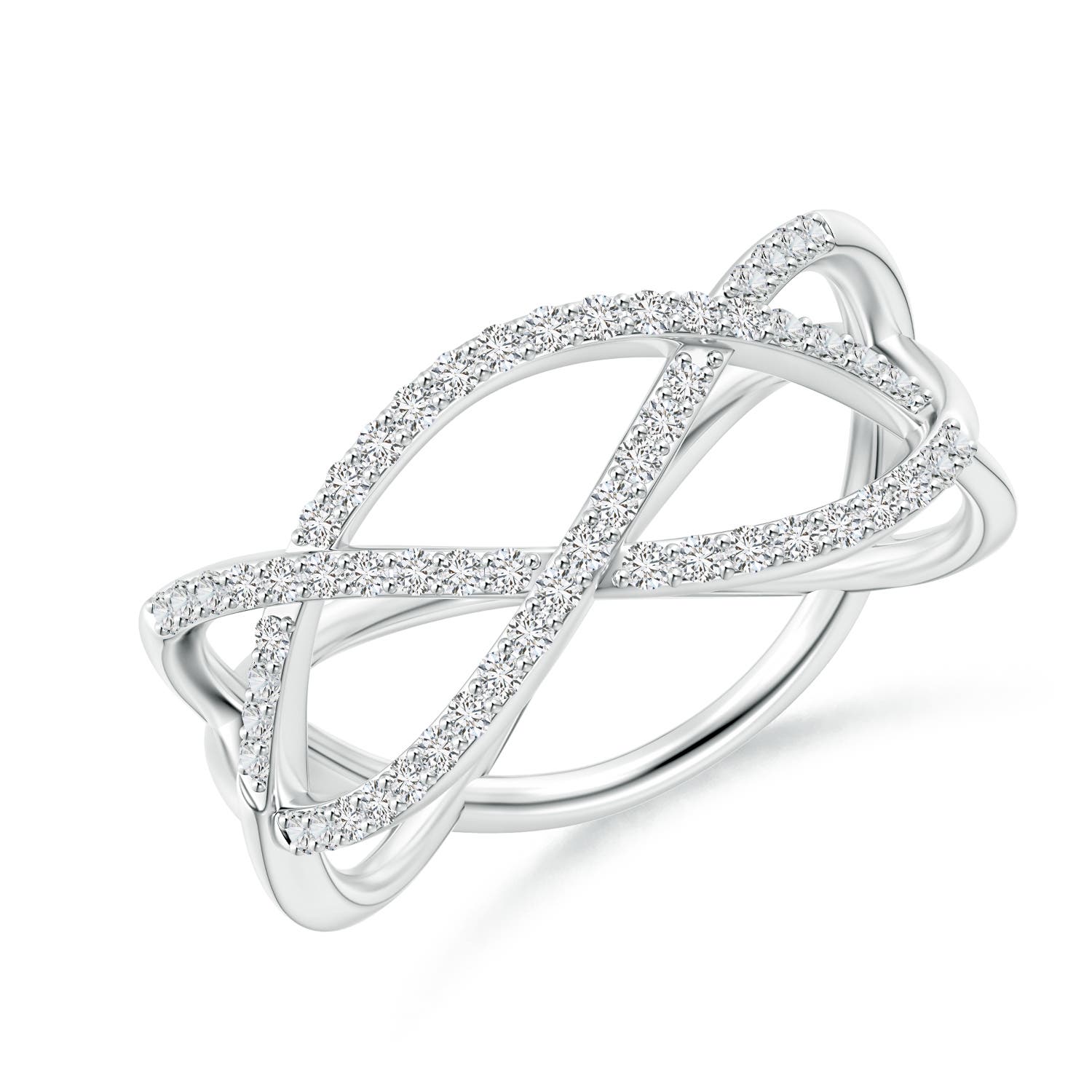Prong-Set Diamond Entwined Ring