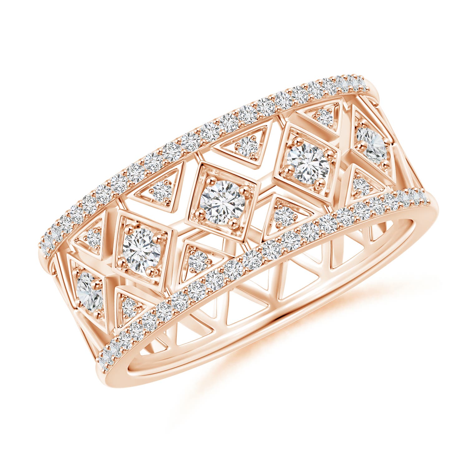 Vintage Inspired Pave-Set Diamond Wedding Band