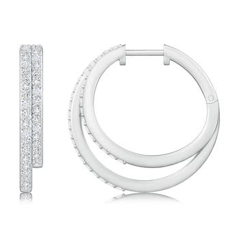 Diamond Double Hoop Earrings