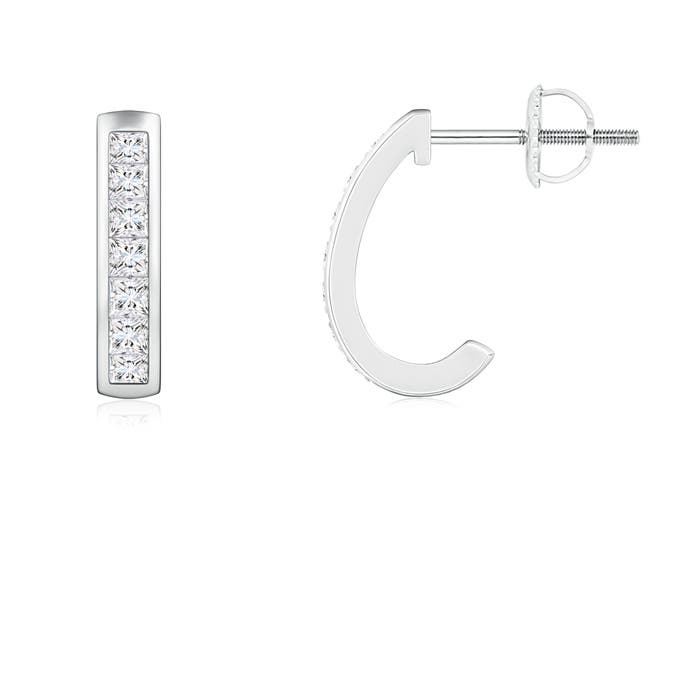 Channel-Set Diamond Half Hoop Earrings