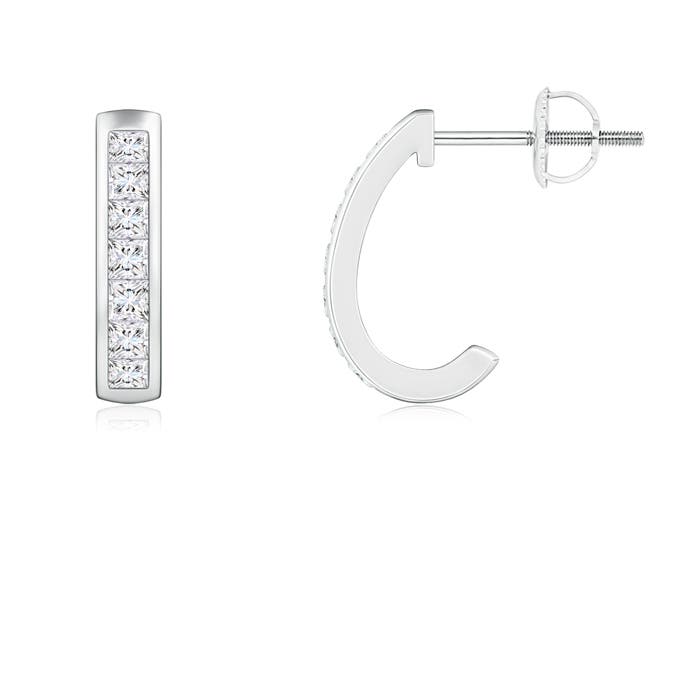 Channel-Set Diamond Half Hoop Earrings
