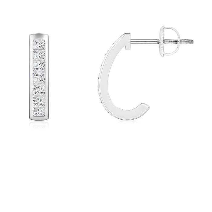 Channel-Set Diamond Half Hoop Earrings