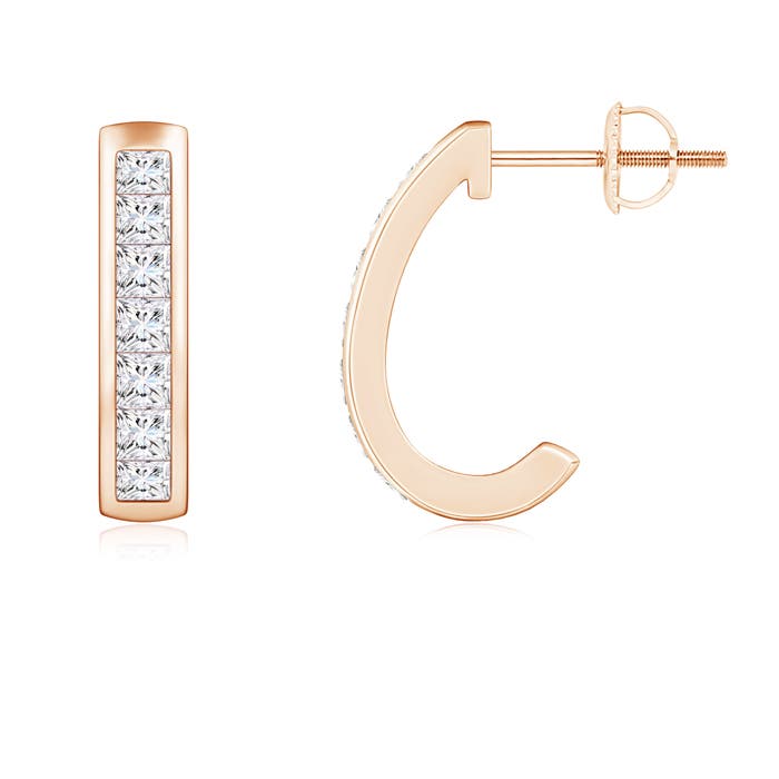 Channel-Set Diamond Half Hoop Earrings