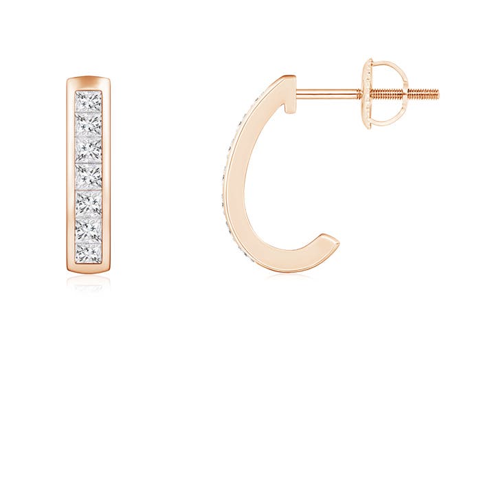 Channel-Set Diamond Half Hoop Earrings