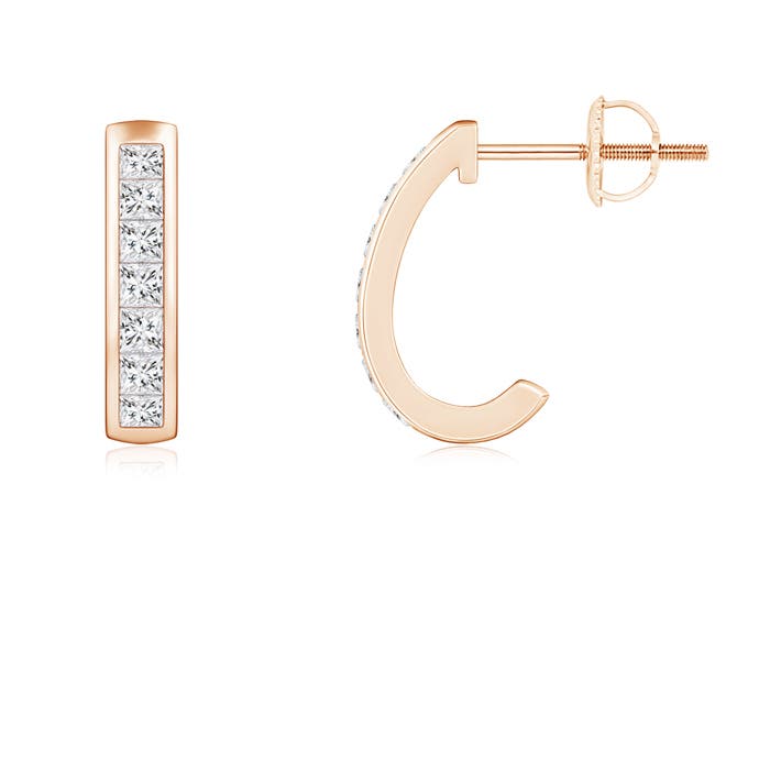 Channel-Set Diamond Half Hoop Earrings
