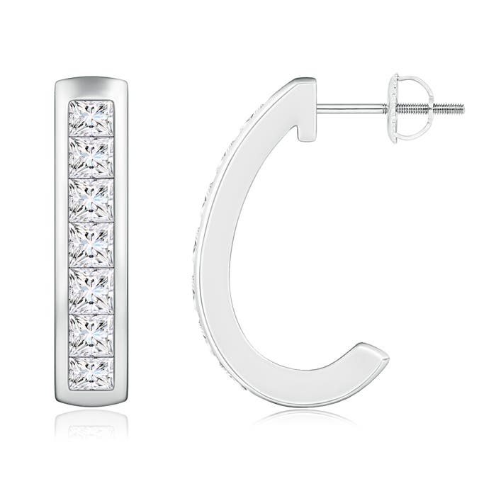 Channel-Set Diamond Half Hoop Earrings