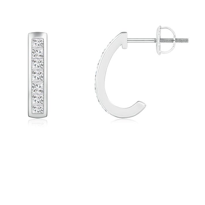 Channel-Set Diamond Half Hoop Earrings