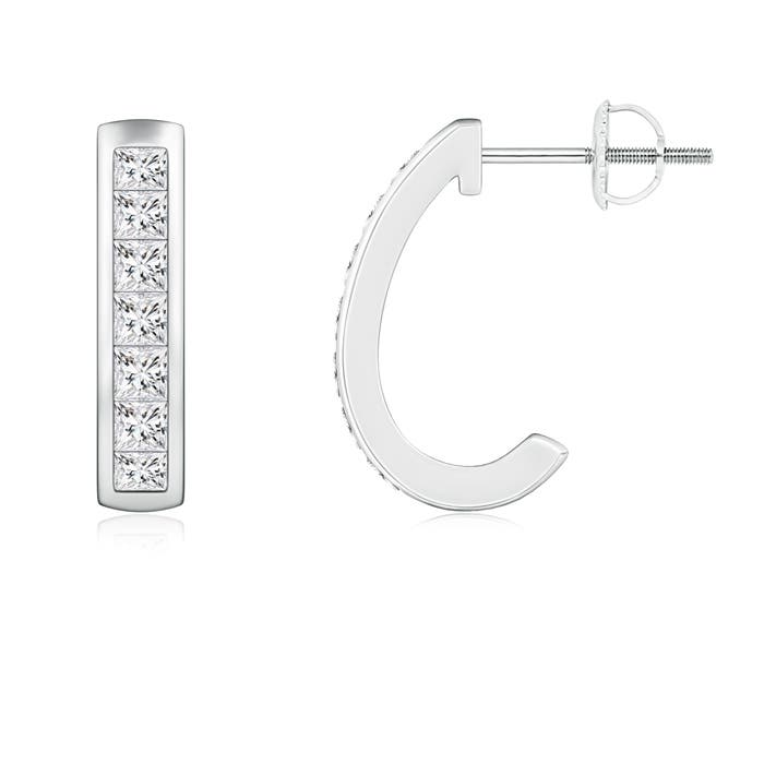 Channel-Set Diamond Half Hoop Earrings