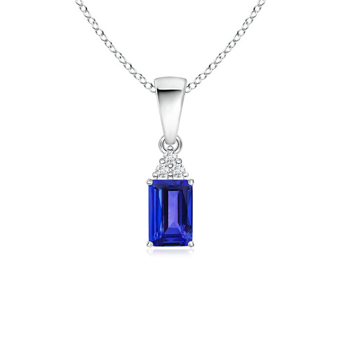 0.62Ctw Emerald-Cut Tanzanite Pendant 