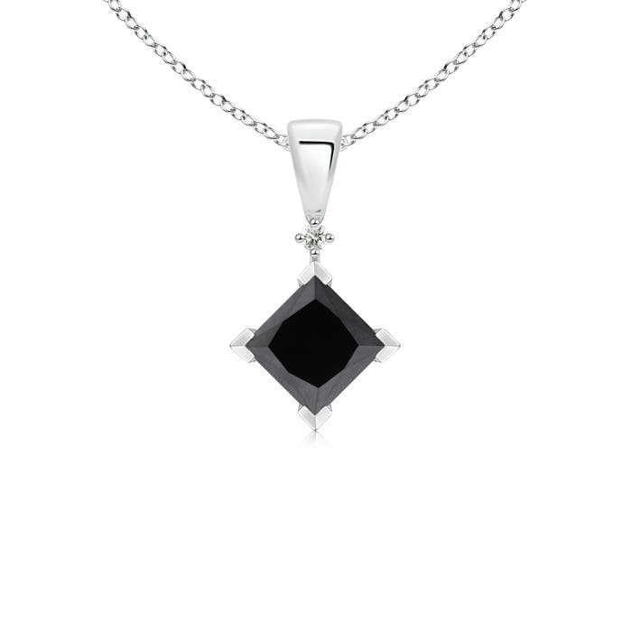 Princess-Cut Enhanced Black Diamond Pendant