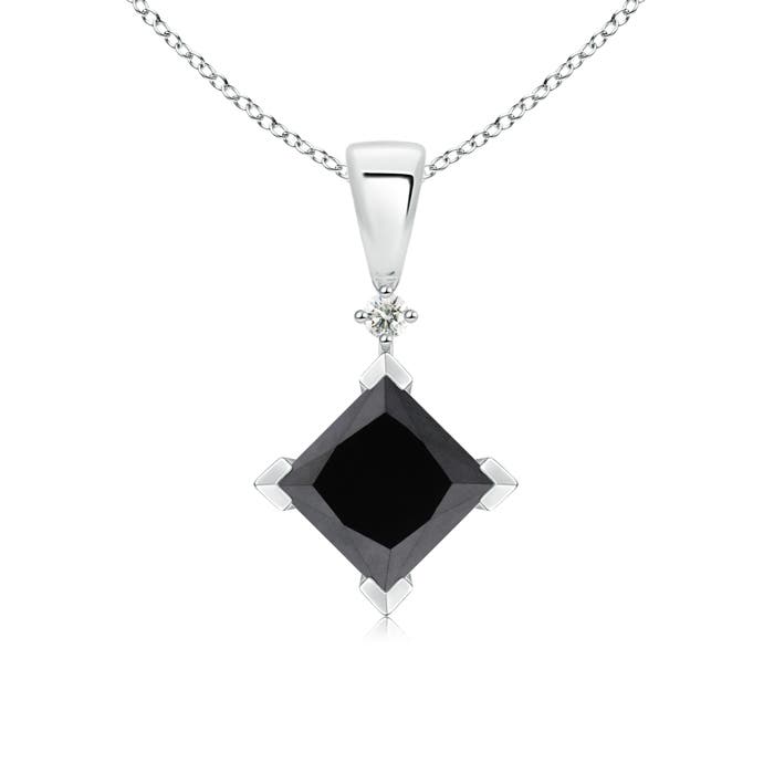 Princess-Cut Enhanced Black Diamond Pendant