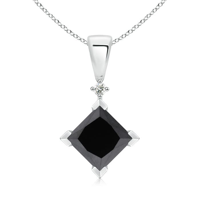 Princess-Cut Enhanced Black Diamond Pendant