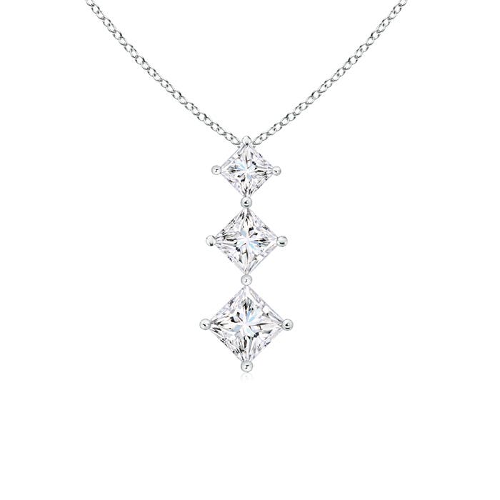 Princess-Cut Diamond Three Stone Pendant