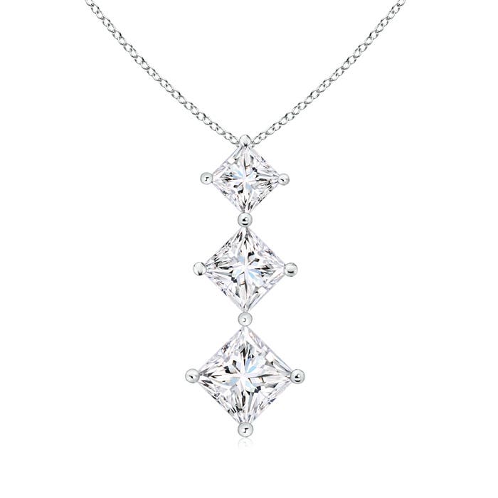 Princess-Cut Diamond Three Stone Pendant