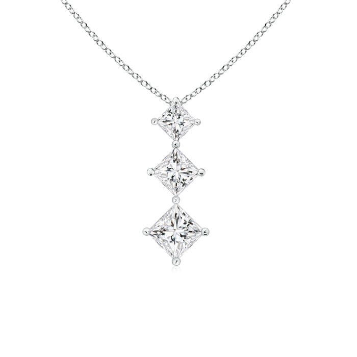 Princess-Cut Diamond Three Stone Pendant