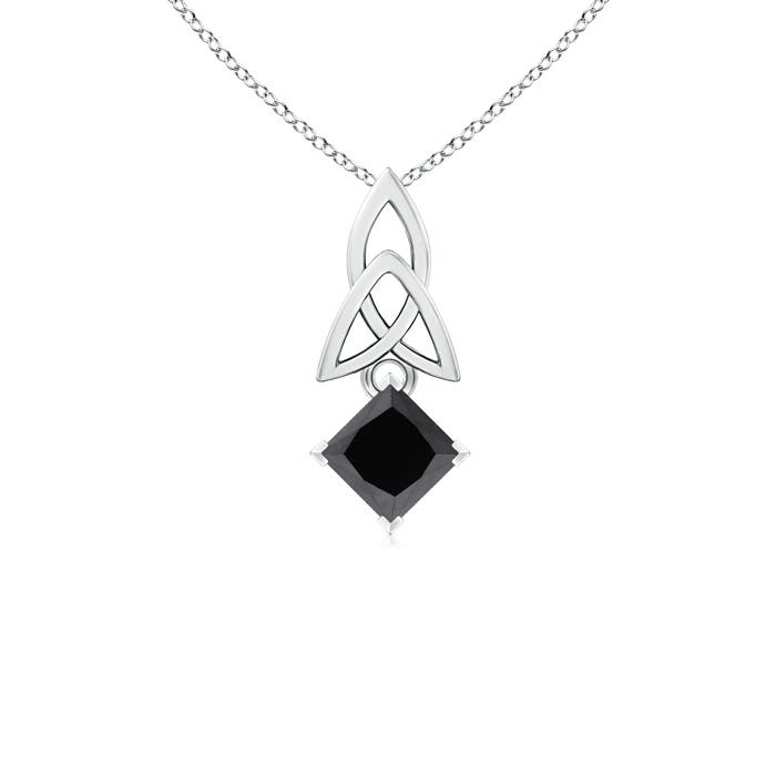 Princess-Cut Enhanced Black Diamond Celtic Knot Pendant